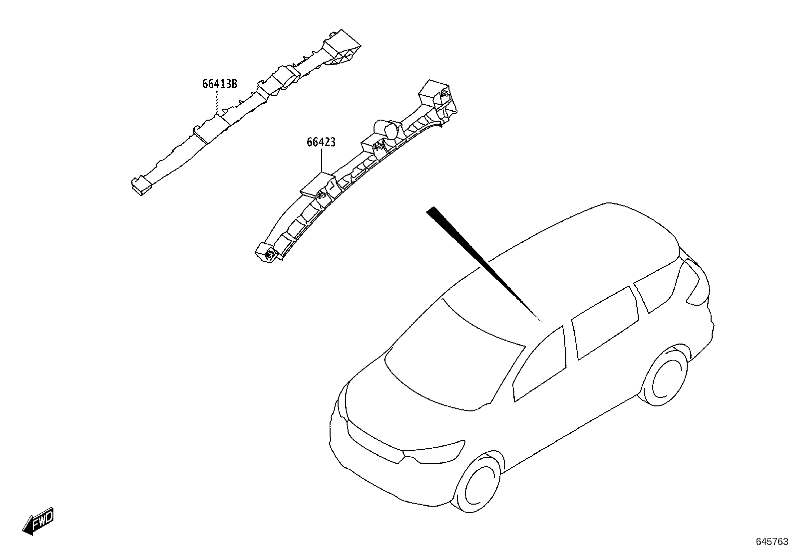 66413-WC002 SPACER, SIDE RAIL, FRONT RH product image