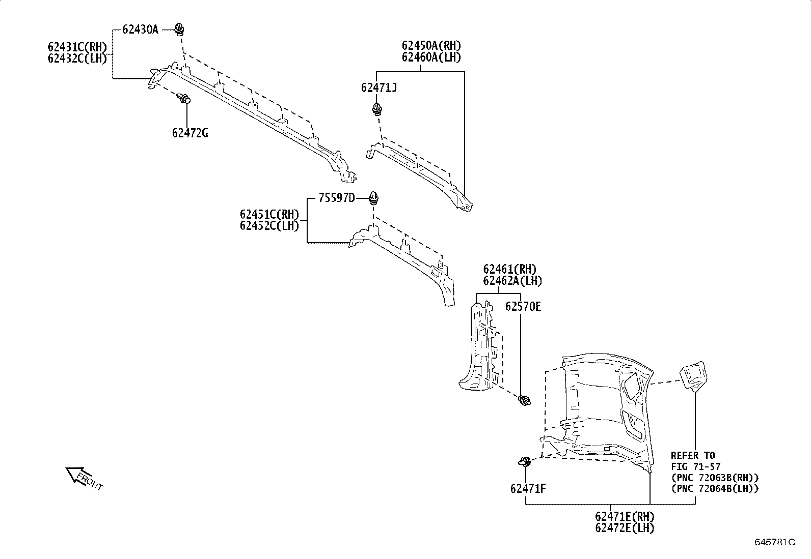 62550-V2010-C0 GARNISH, QUARTER LOCK PILLAR, RH product image