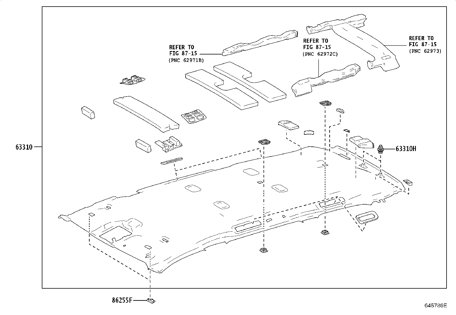 Toyota 63310-0E918 HEADLINING ASSY, ROOF