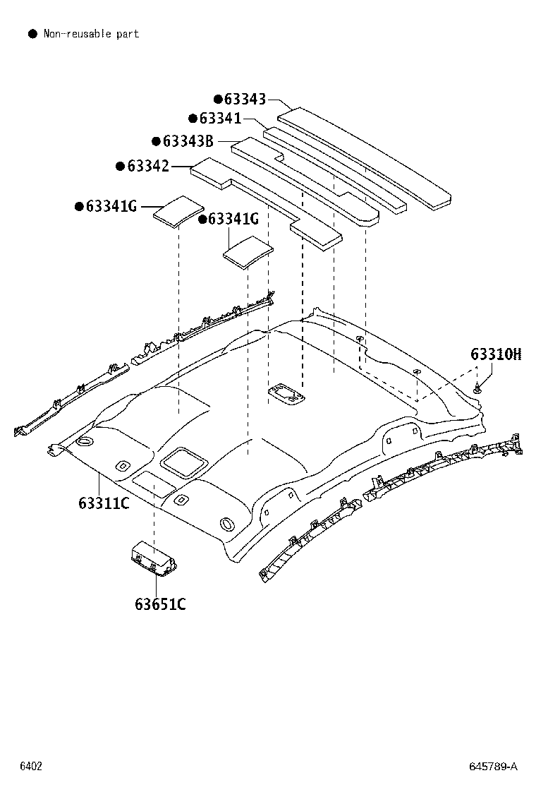 63341-BZ220 PAD, ROOF SILENCER product image