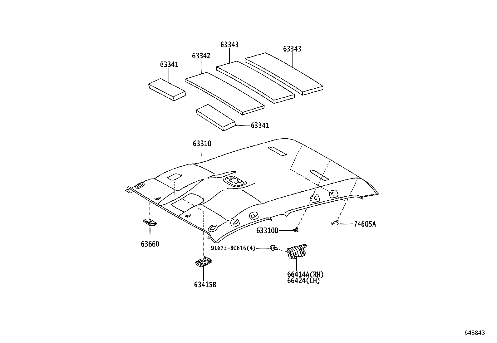 63310-0KZ10-B0 HEADLINING ASSY, ROOF product image