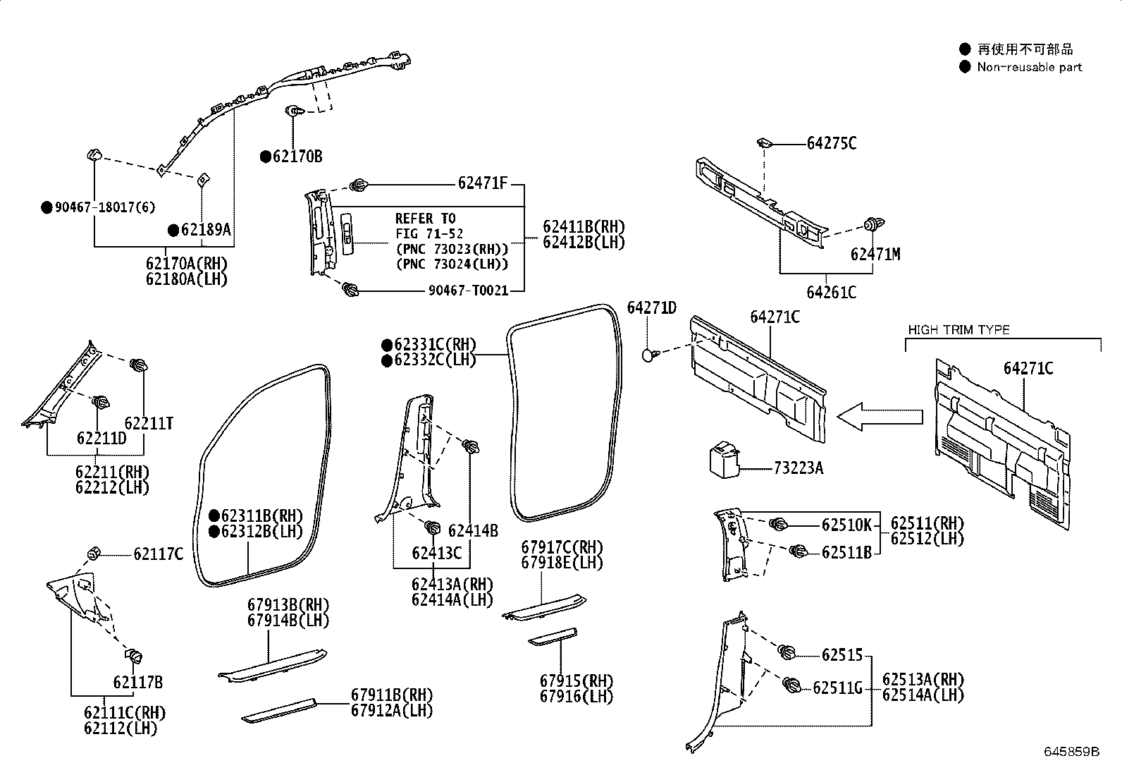 62212-KK060-B0 GARNISH, FRONT PILLAR, LH product image
