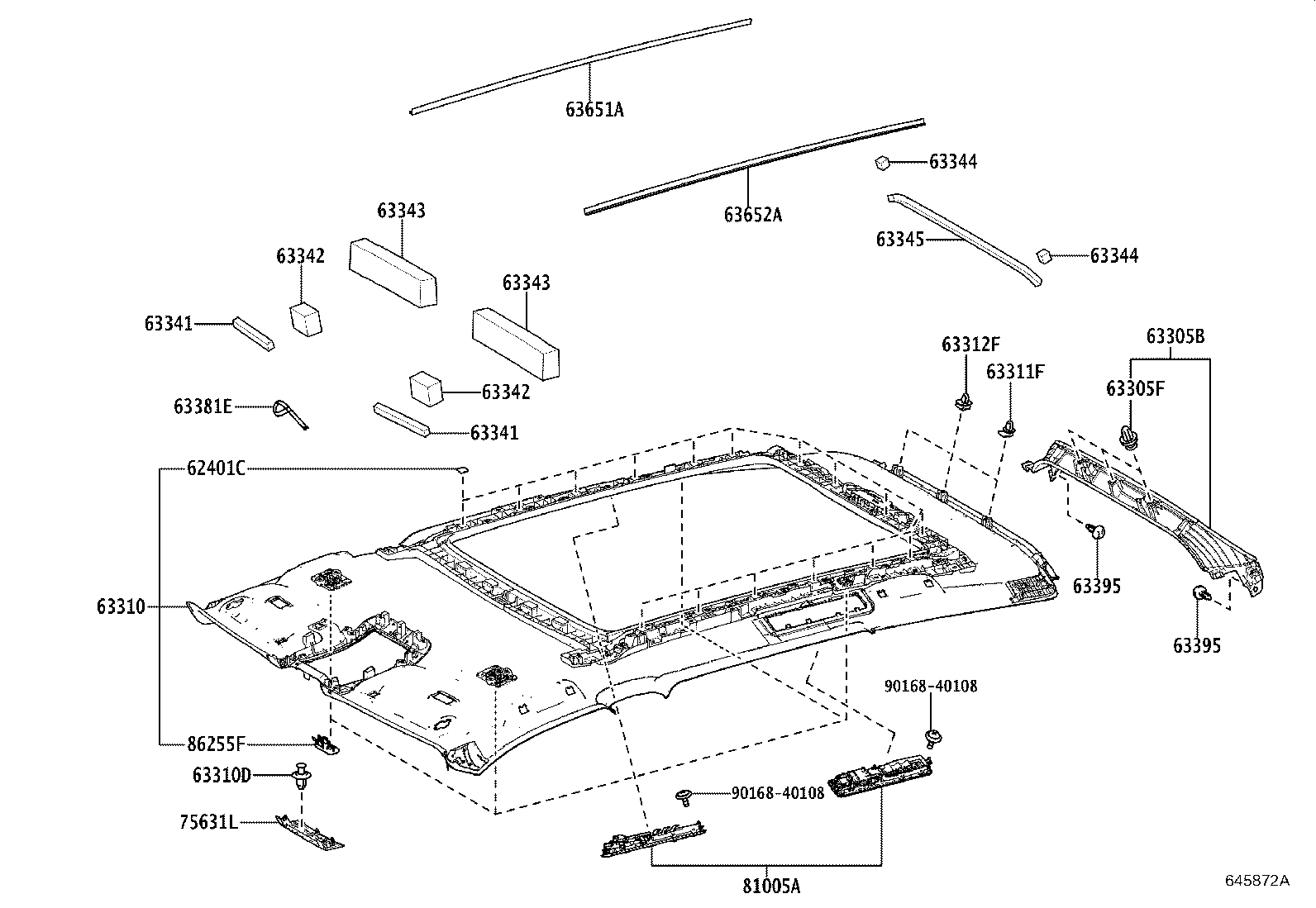 63341-40040 PAD, ROOF SILENCER, NO.3 product image