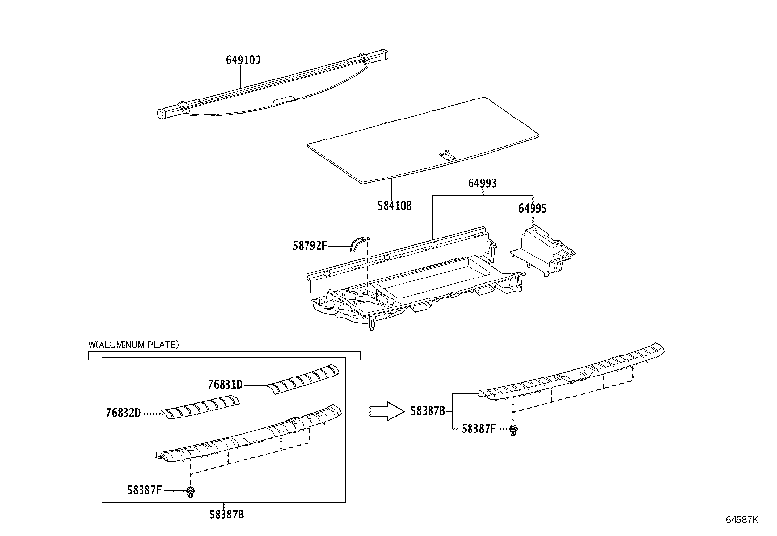 58387-YY020 PLATE, REAR FLOOR FINISH product image