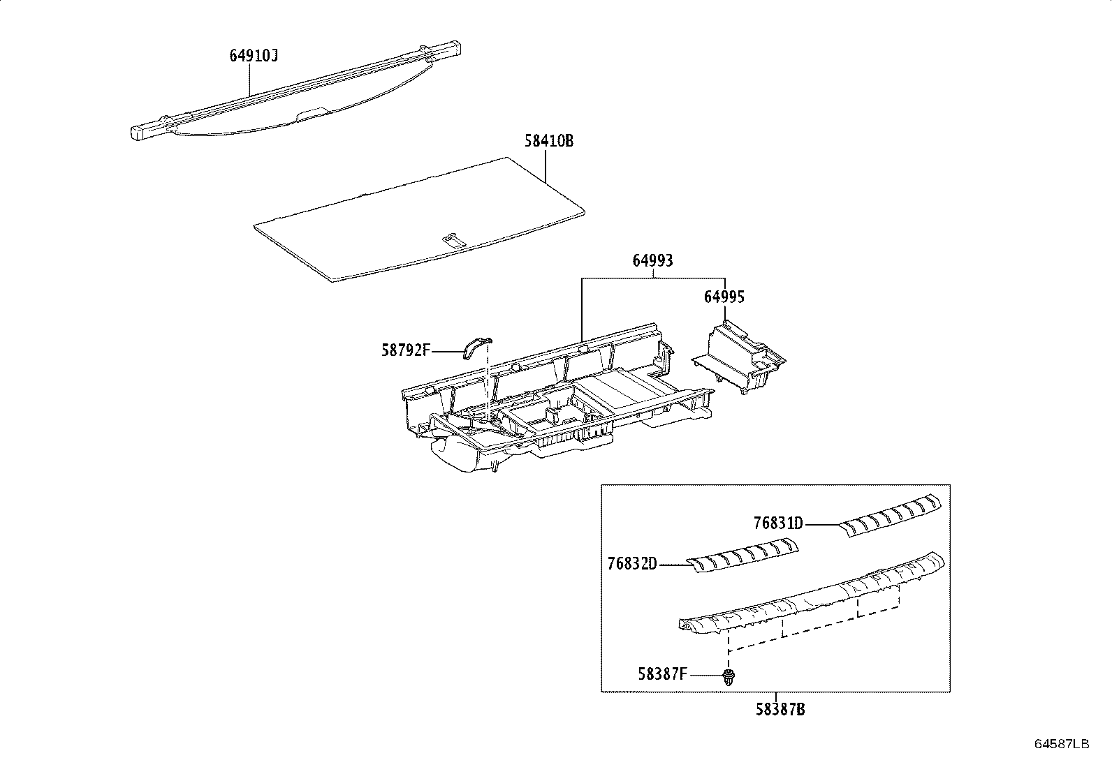 Toyota 58387-YY020 PLATE, REAR FLOOR FINISH