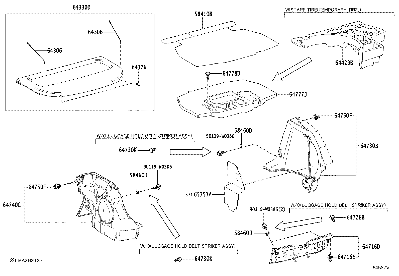 64306-F4050 SUSPENDER SUB-ASSY, PACKAGE TRAY TRIM product image