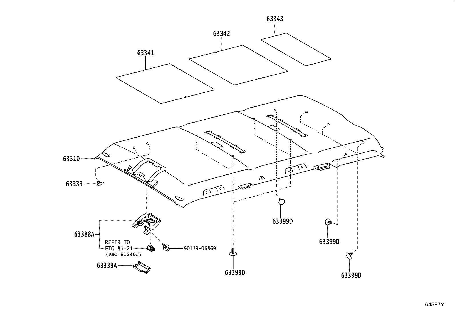 63339-60040 COVER, ROOF HEADLINING SERVICE HOLE product image