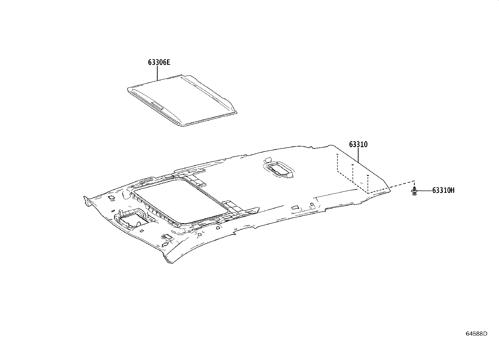 63353-0A020 PAD, ROOF HEADLINING, CENTER product image
