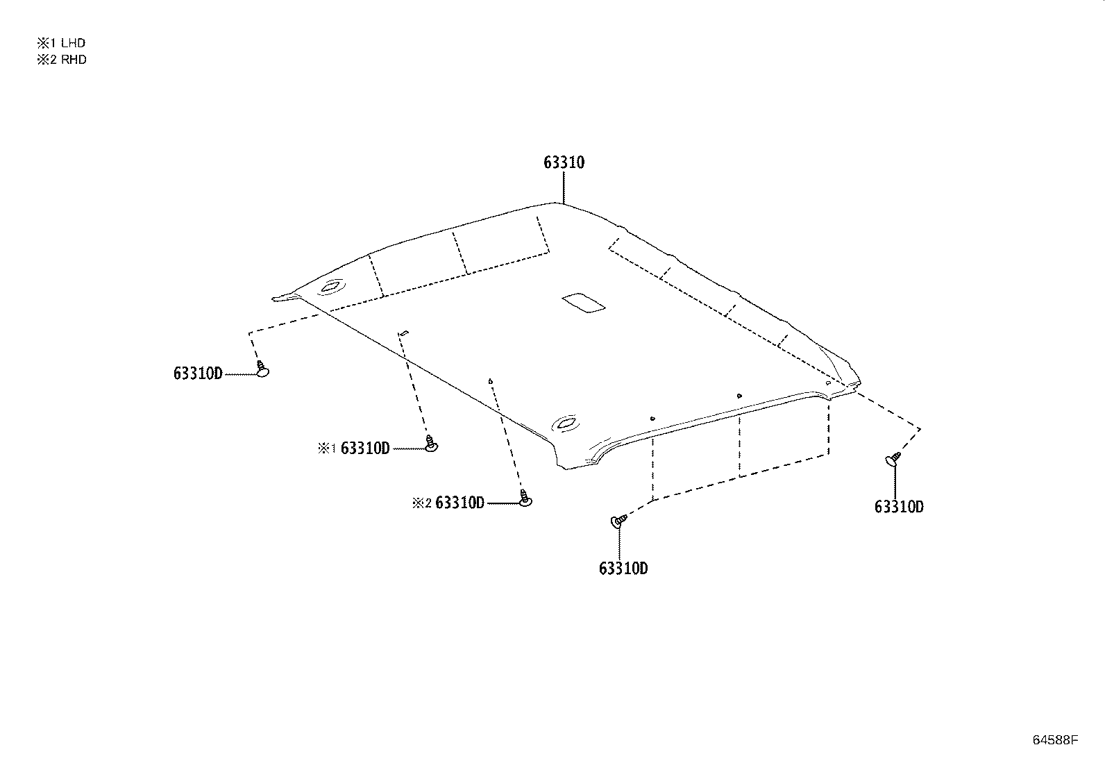 63310-0KV80-B1 HEADLINING ASSY, ROOF product image
