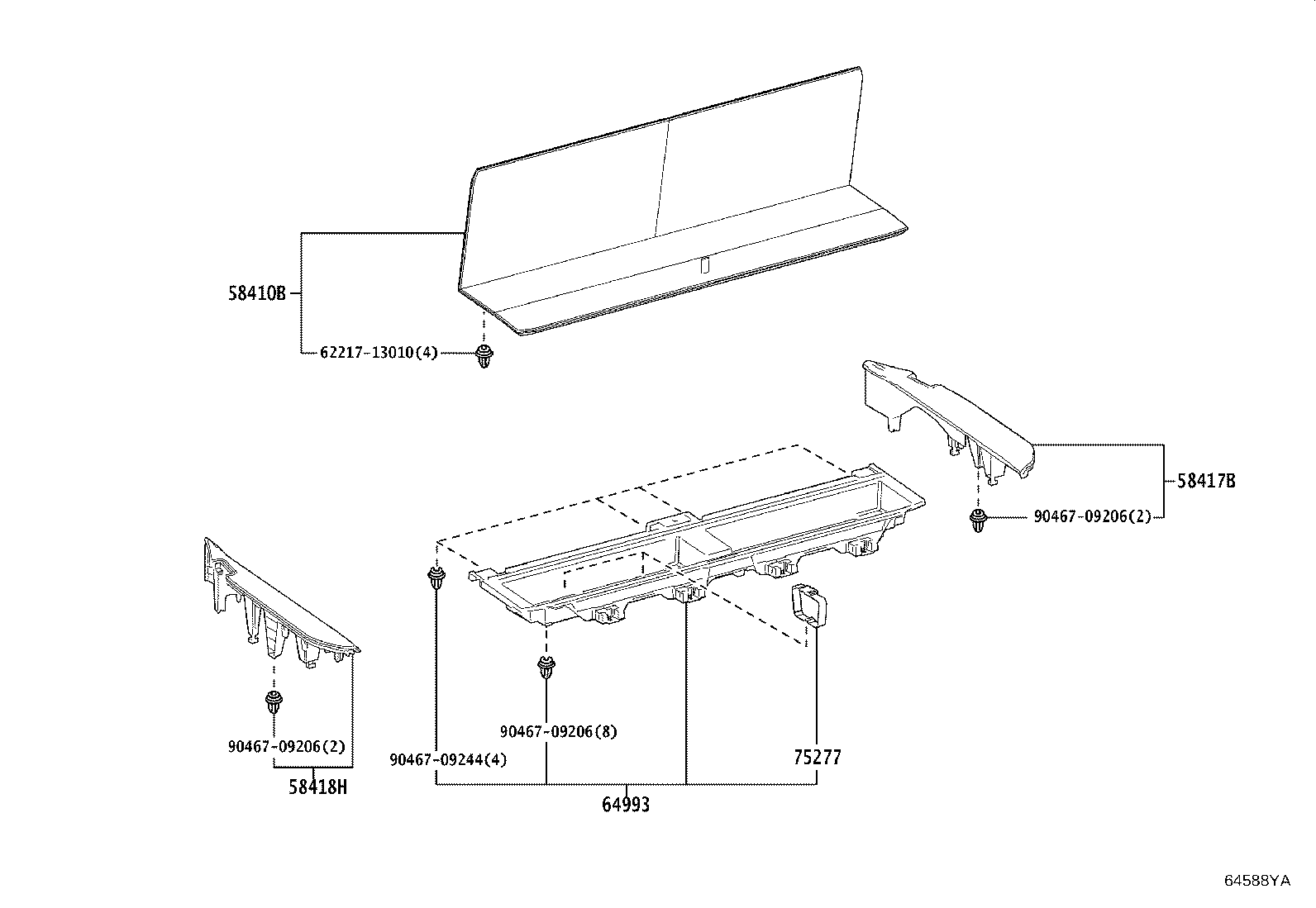 Toyota 58410-60060-C2 BOARD ASSY, DECK