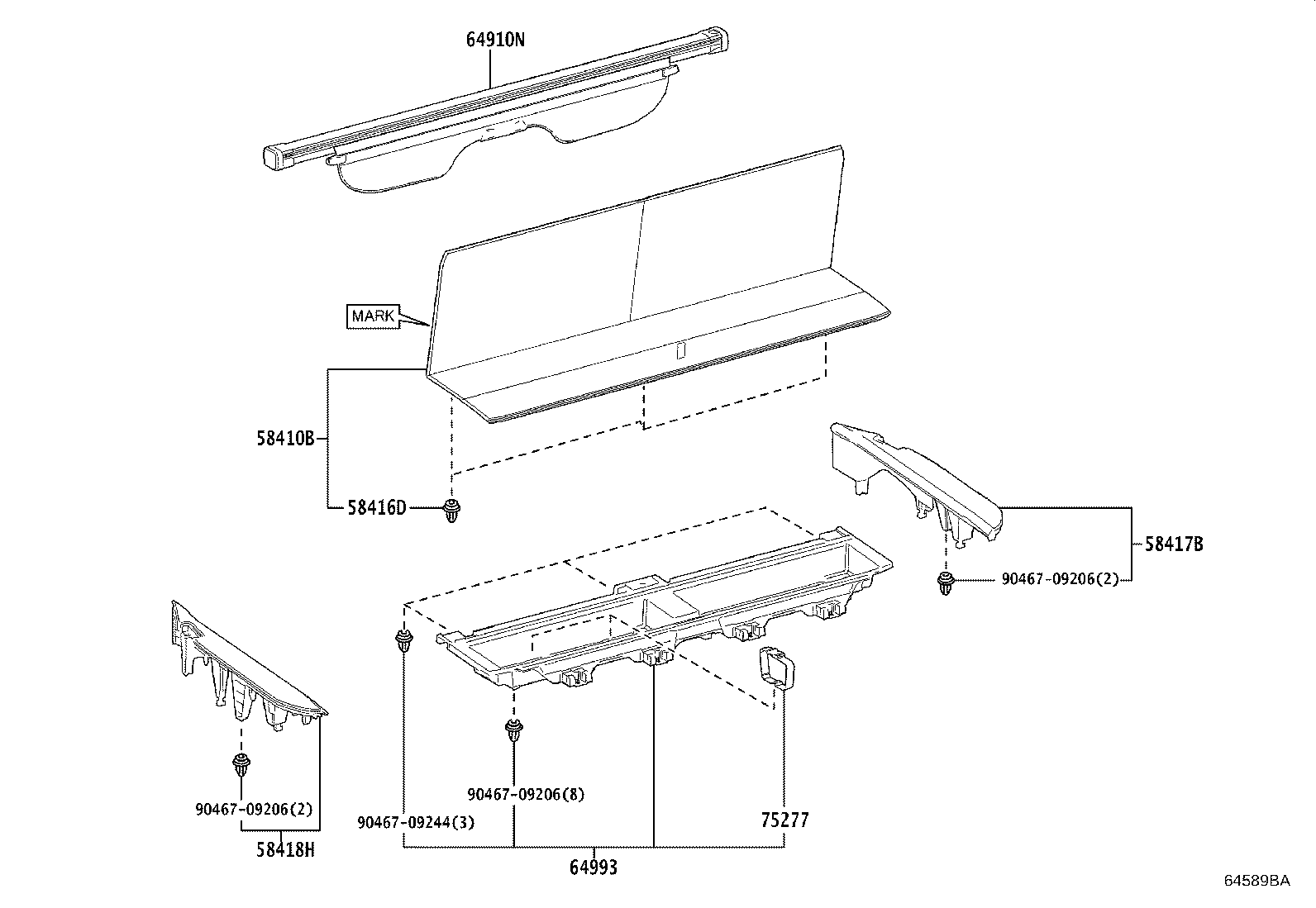 64741-60020 BOX, DECK SIDE TRIM, RH product image