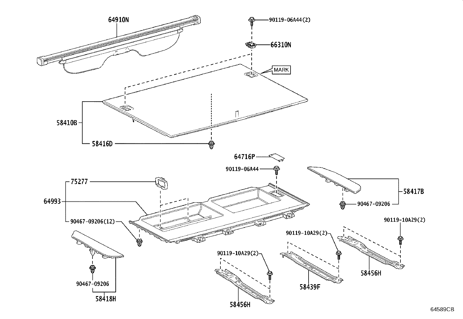 64741-60020 BOX, DECK SIDE TRIM, RH product image