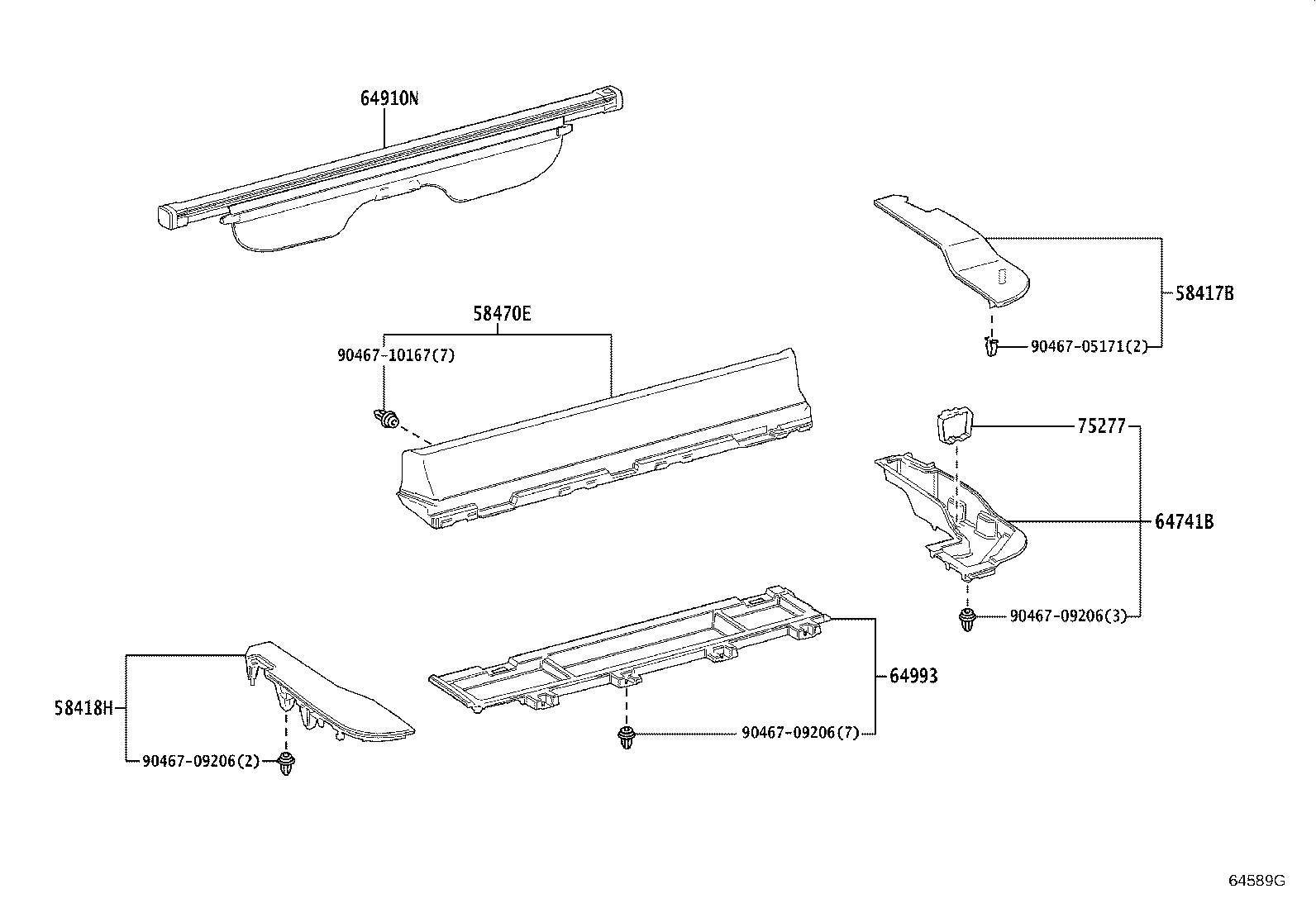 64741-60020 BOX, DECK SIDE TRIM, RH product image