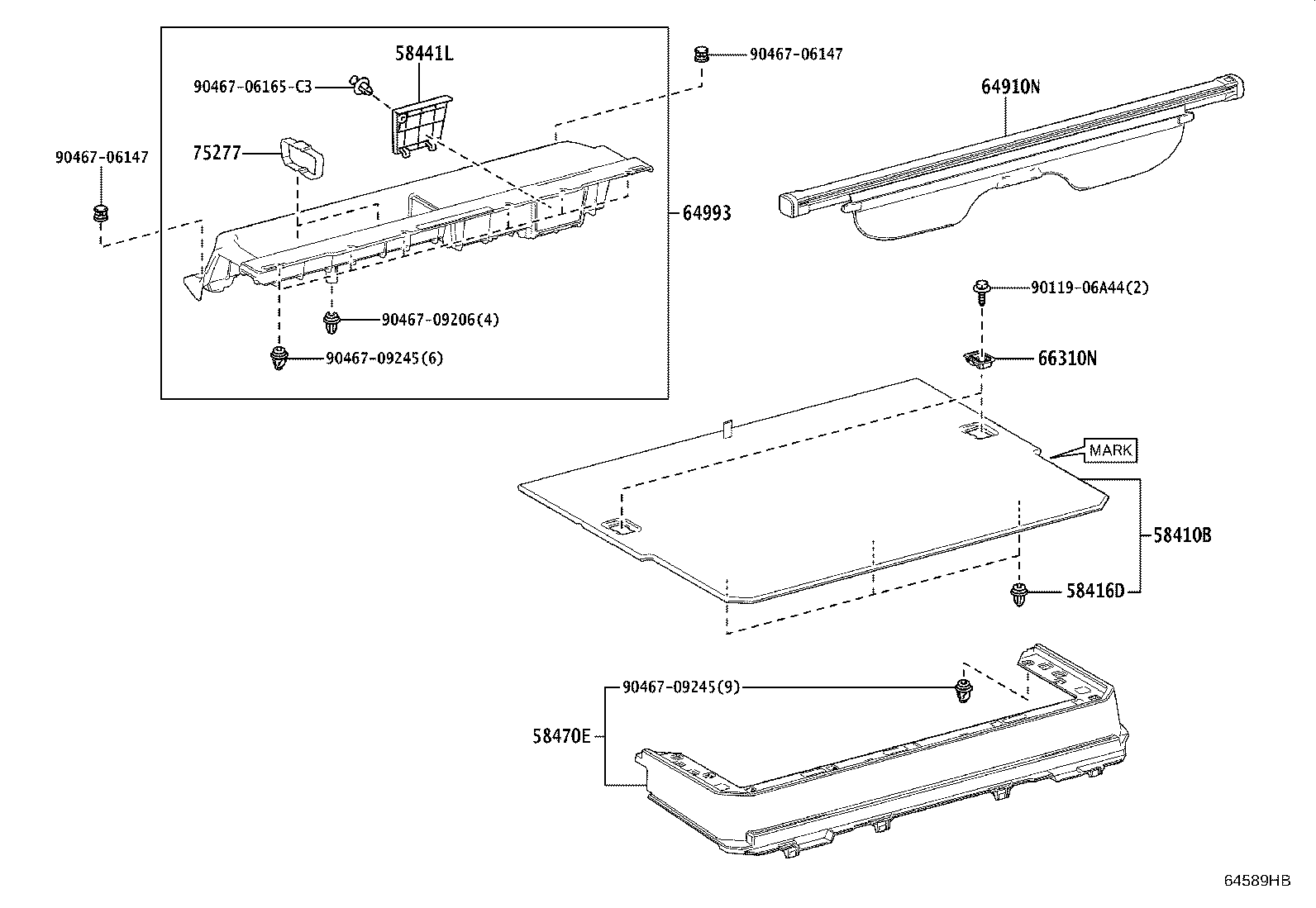64741-60020 BOX, DECK SIDE TRIM, RH product image