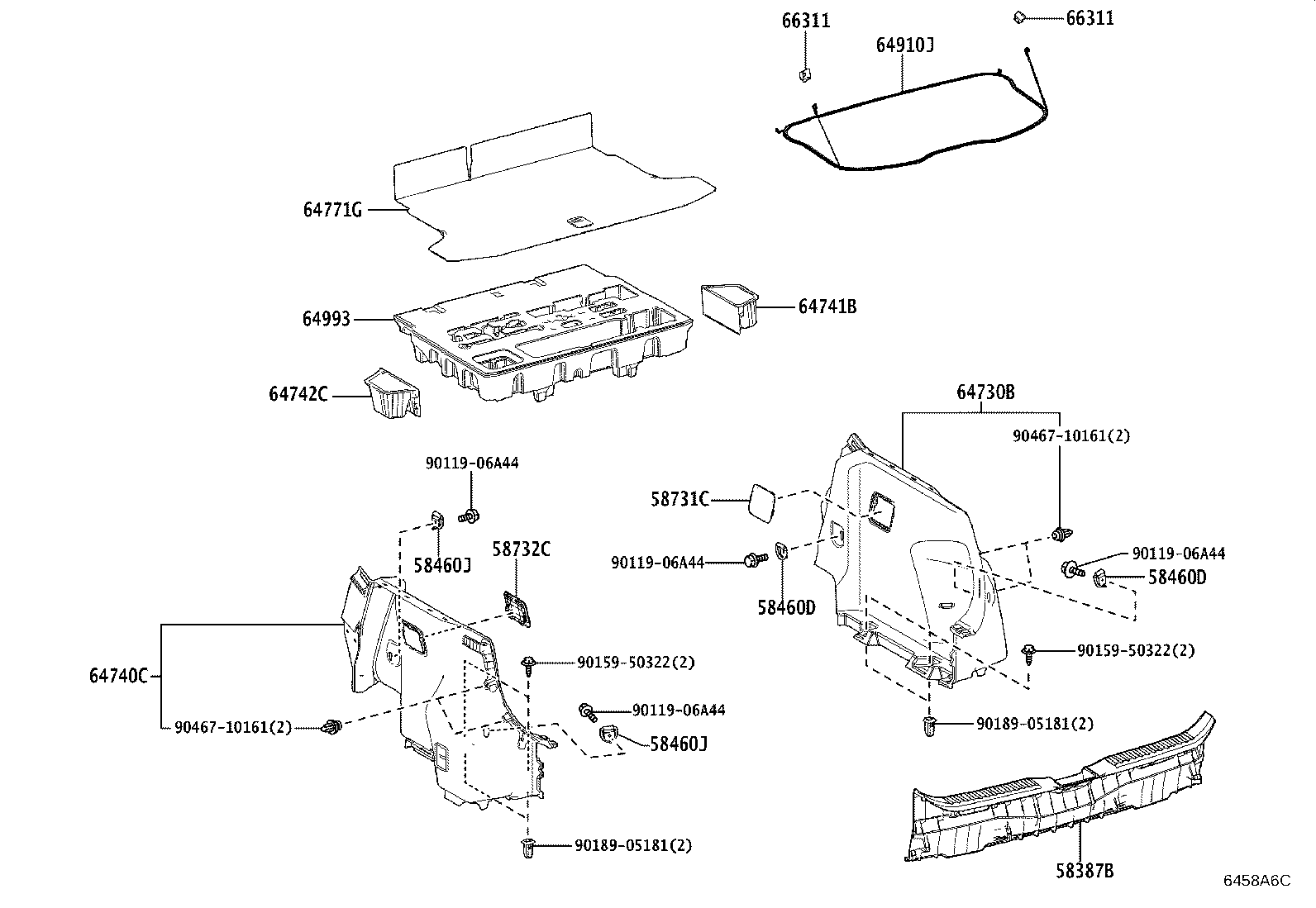 64742-52050 BOX, DECK SIDE TRIM, LH product image