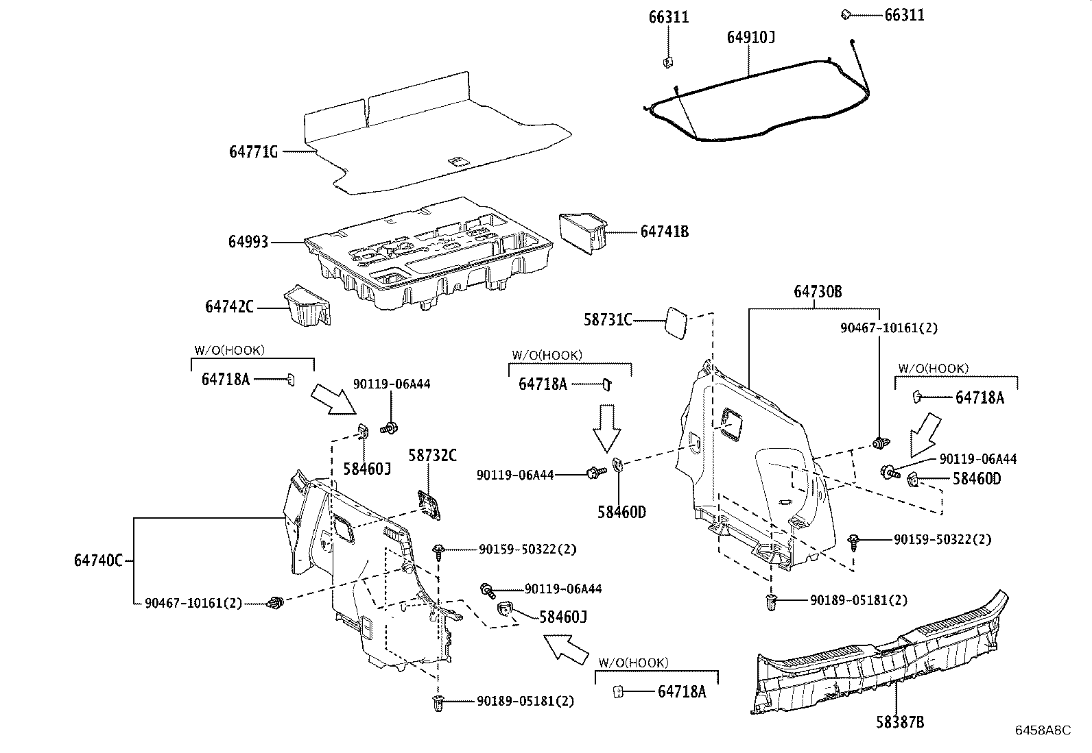 64742-52030 BOX, DECK SIDE TRIM, LH product image