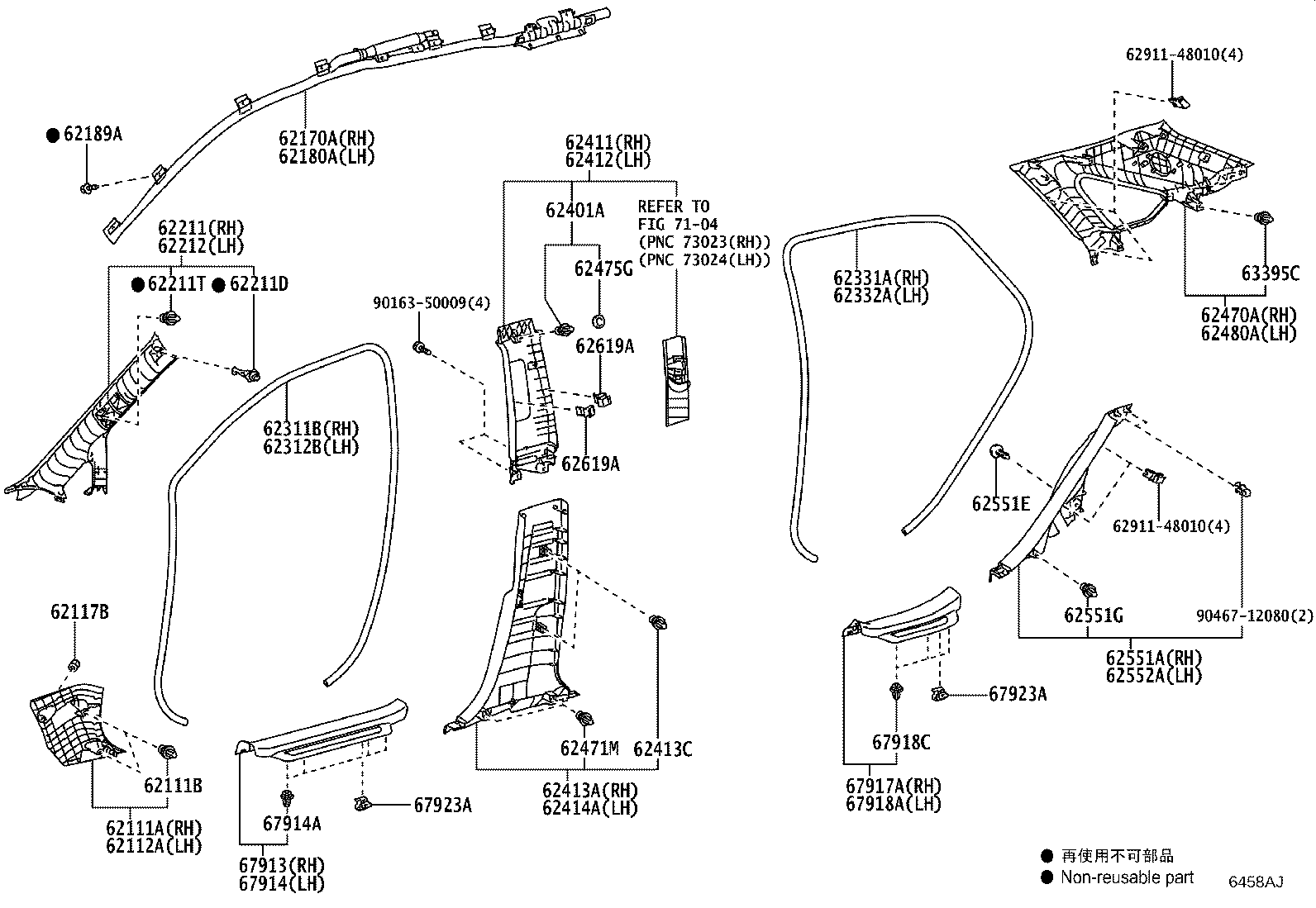 62170-48050 AIR BAG ASSY, CURTAIN SHIELD, RH product image