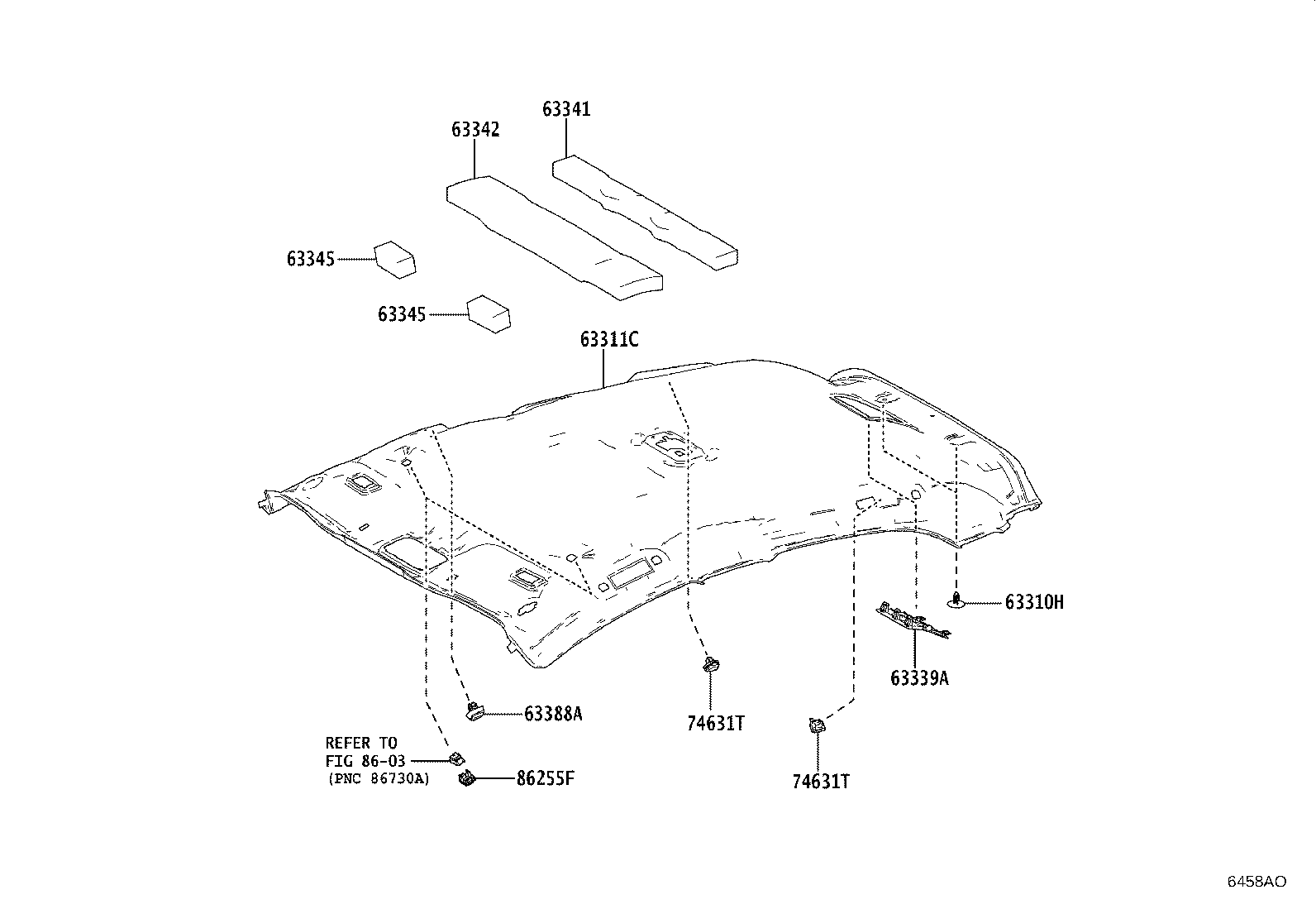 63341-K0010 PAD, ROOF SILENCER, NO.1 product image