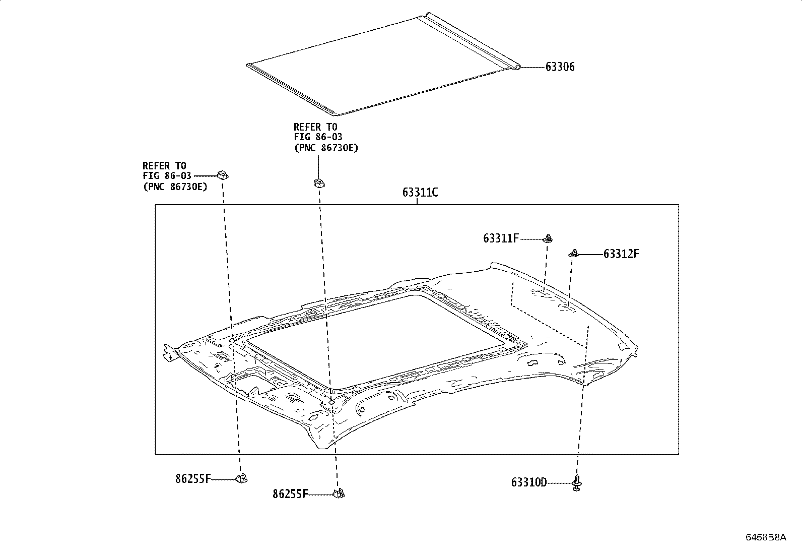 63327-06010 FASTENER, ROOF HEADLINING, NO.1 product image