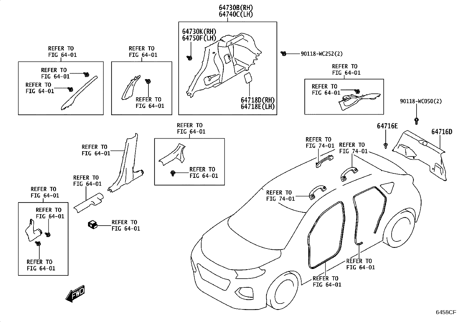 90118-WC589 CLIP(FOR DECK TRIM REAR COVER) product image