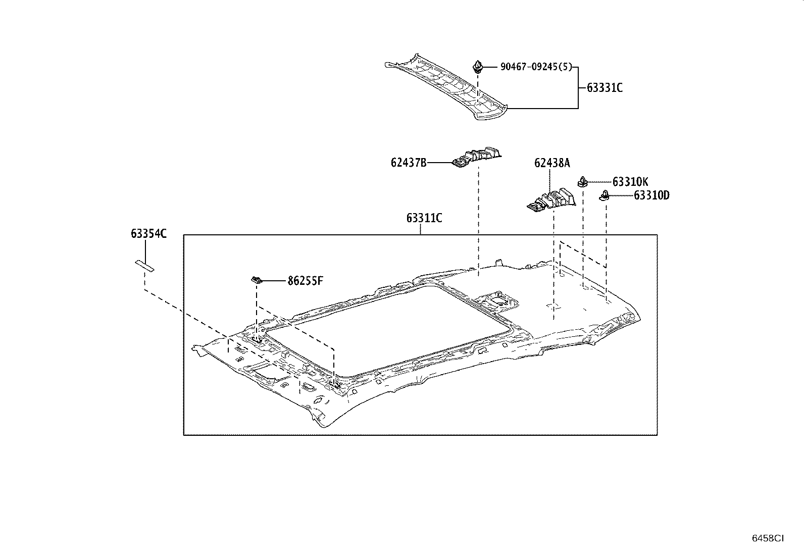 62437-30080 PAD, ROOF SIDE RAIL, REAR RH product image