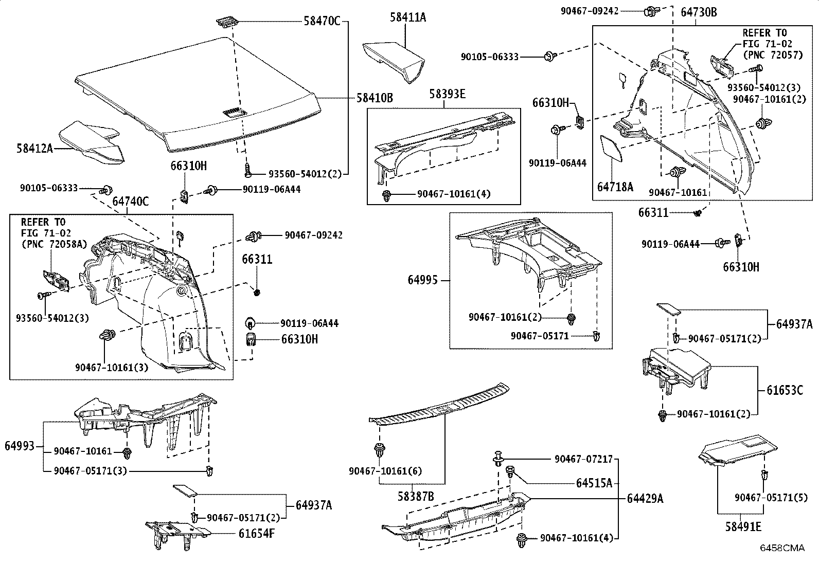 61653-30060 BRACKET, DECK SIDE TRIM, RH product image