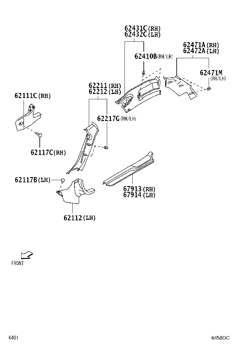 64271-B2011-C1 TRIM, BACK PANEL product image