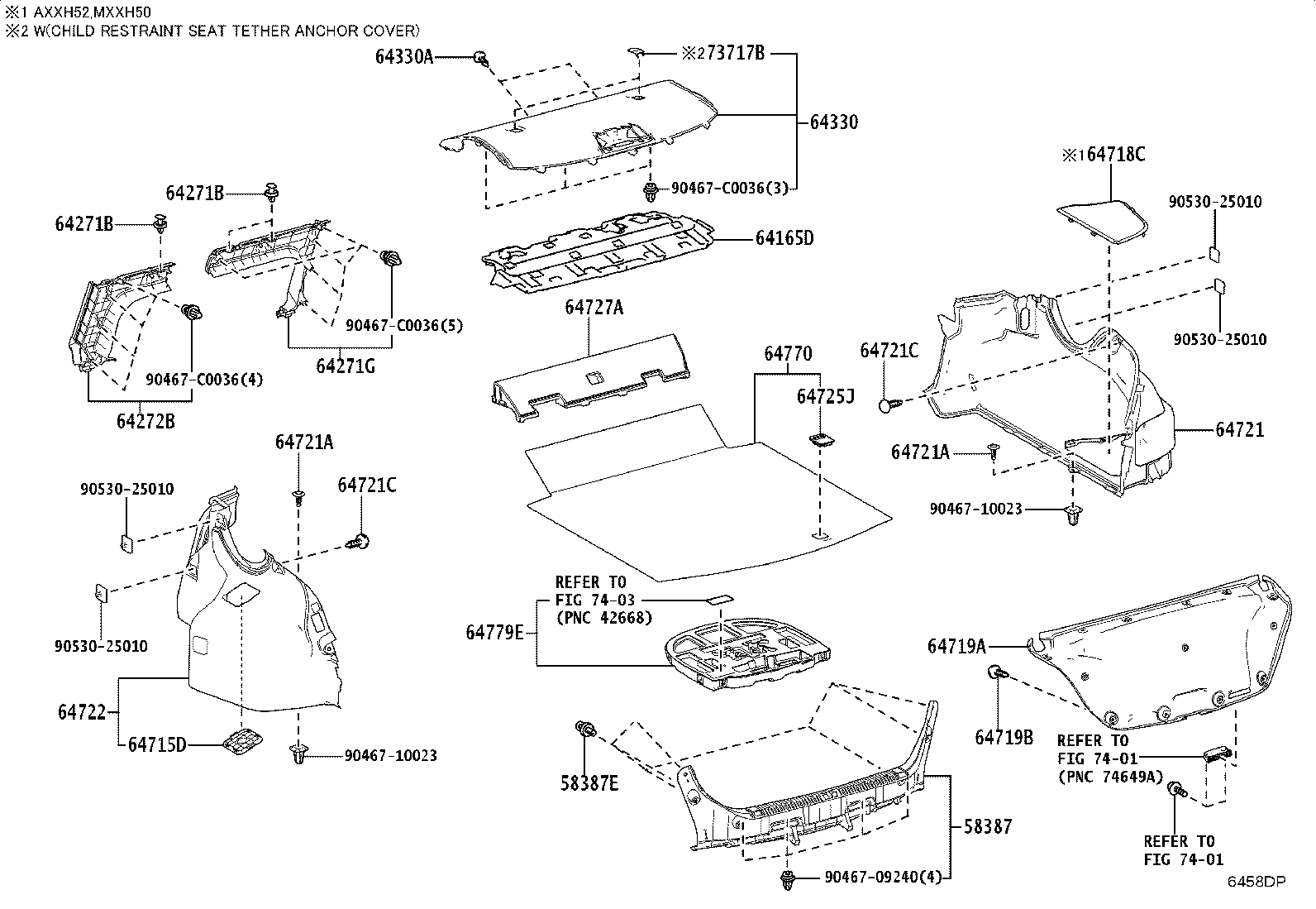 64165-07090 COVER, UPPER BACK PANEL HOLE, NO.1 product image