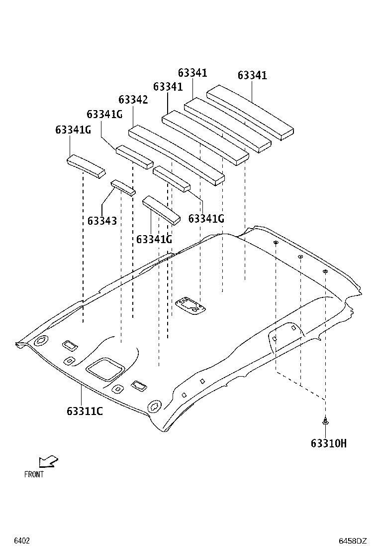 63341-BZ260 PAD, ROOF SILENCER, NO.1 product image