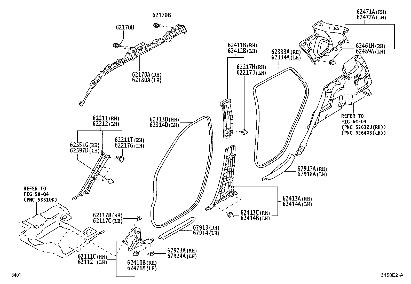 62170-BZ150 AIR BAG ASSY, CURTAIN SHIELD, RH product image
