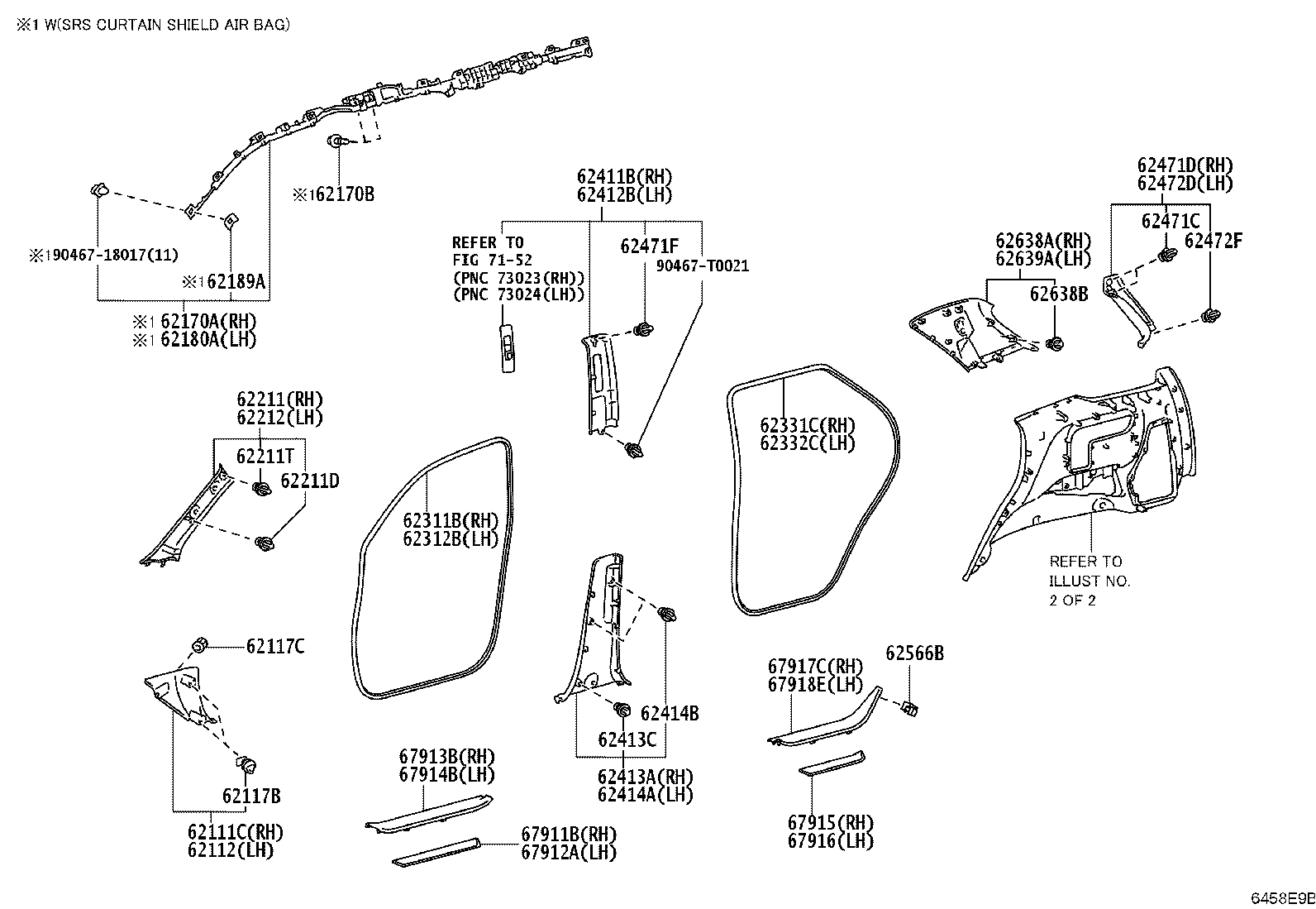 62211-0K191-B0 GARNISH, FRONT PILLAR, RH product image