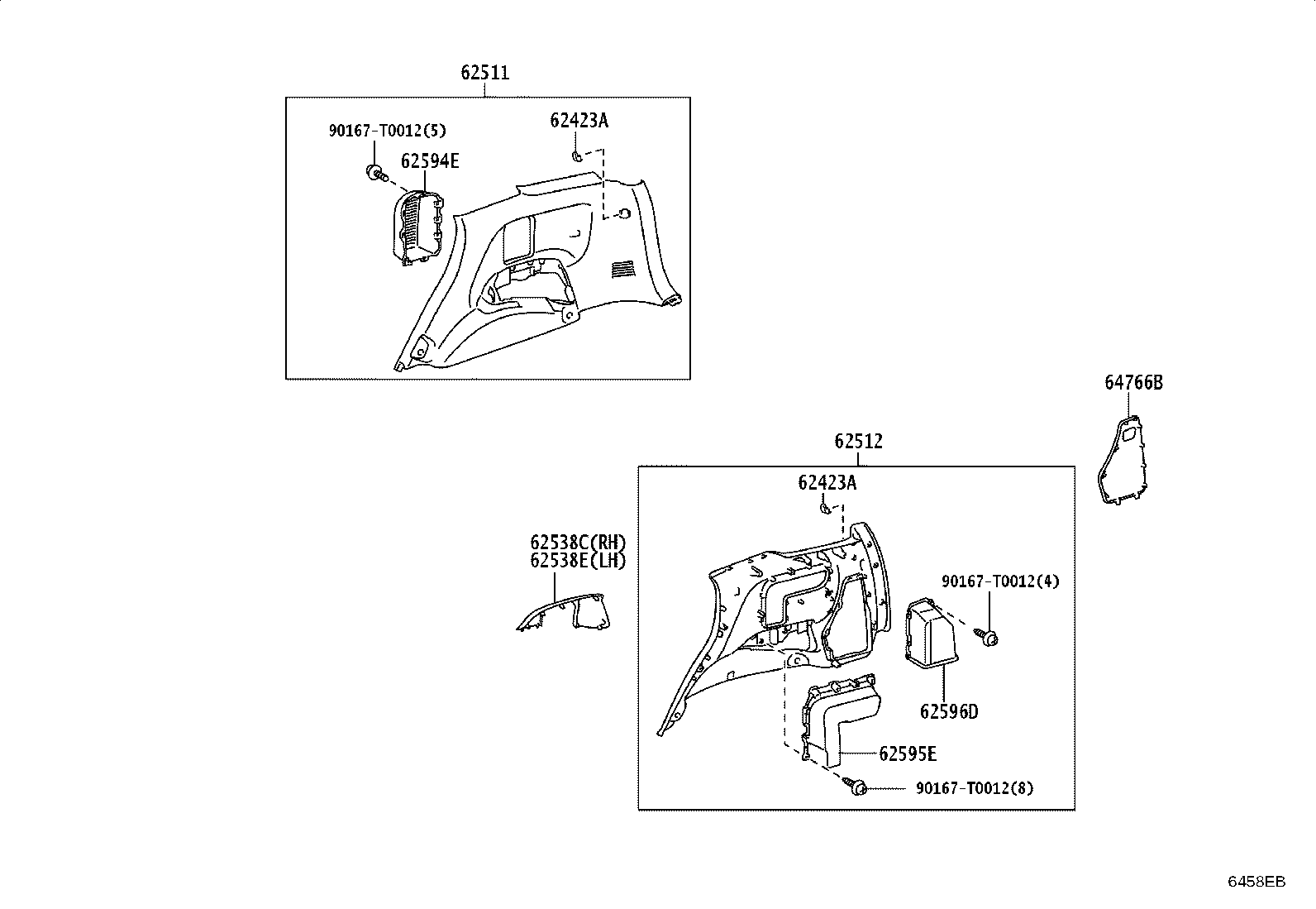62211-0K191-B0 GARNISH, FRONT PILLAR, RH product image