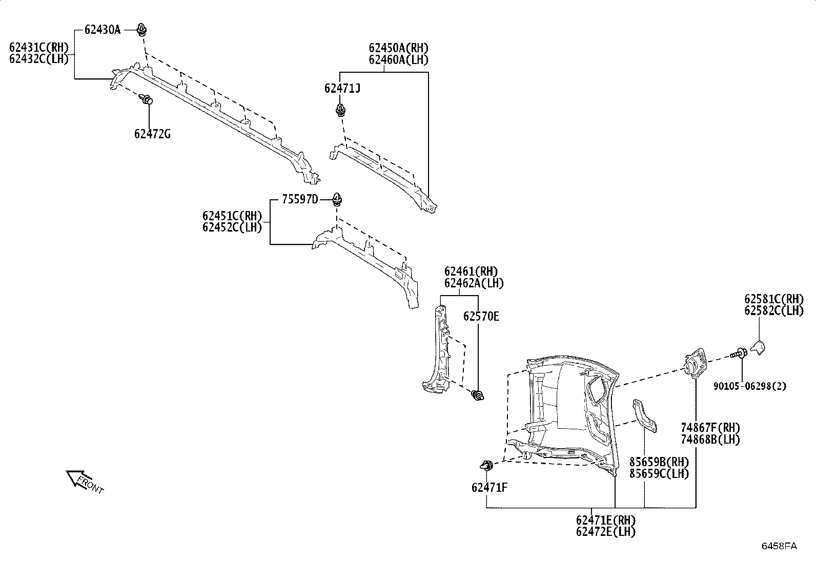 62550-V2010-C0 GARNISH, QUARTER LOCK PILLAR, RH product image