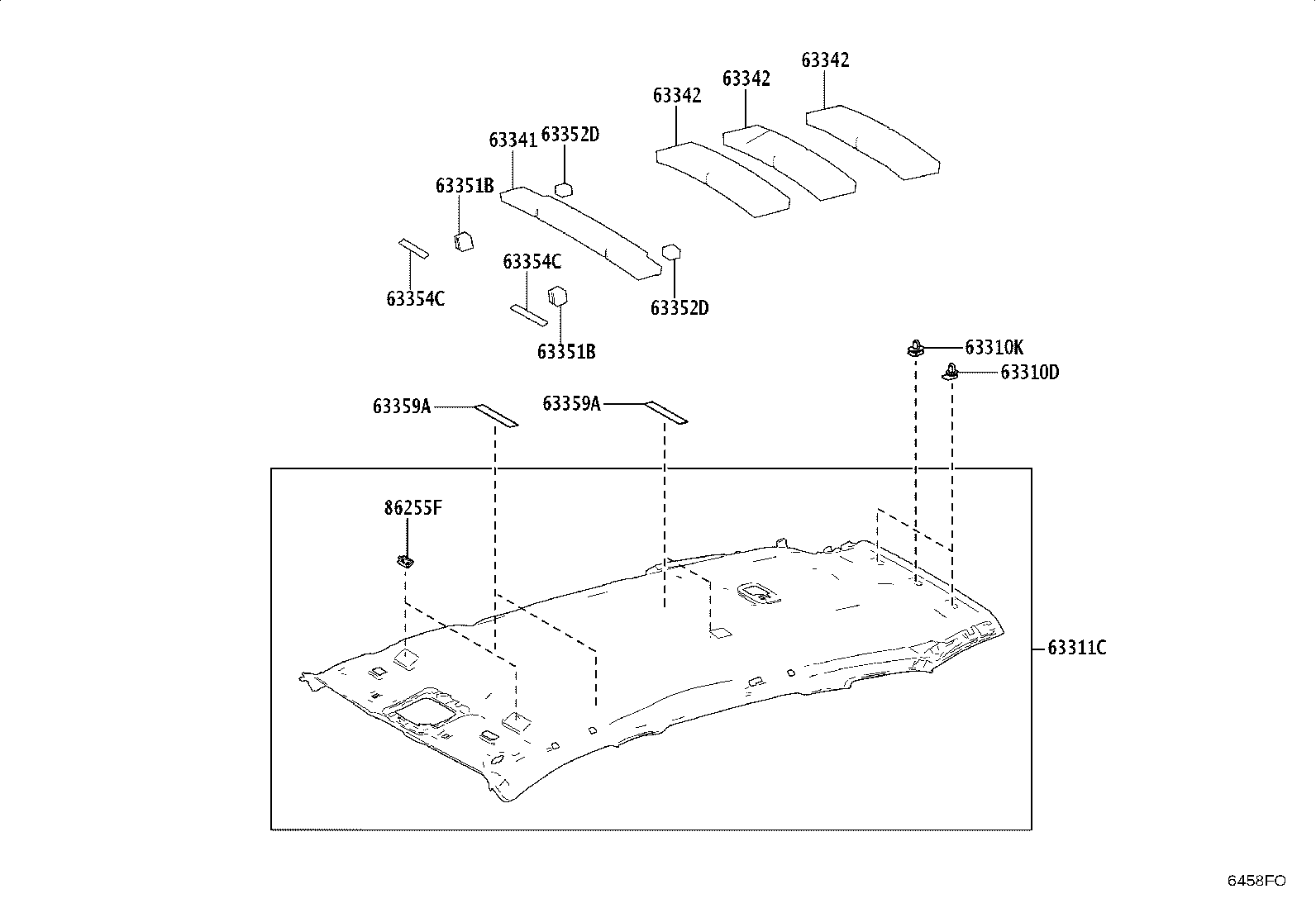 63341-30490 PAD, ROOF SILENCER, NO.2 product image
