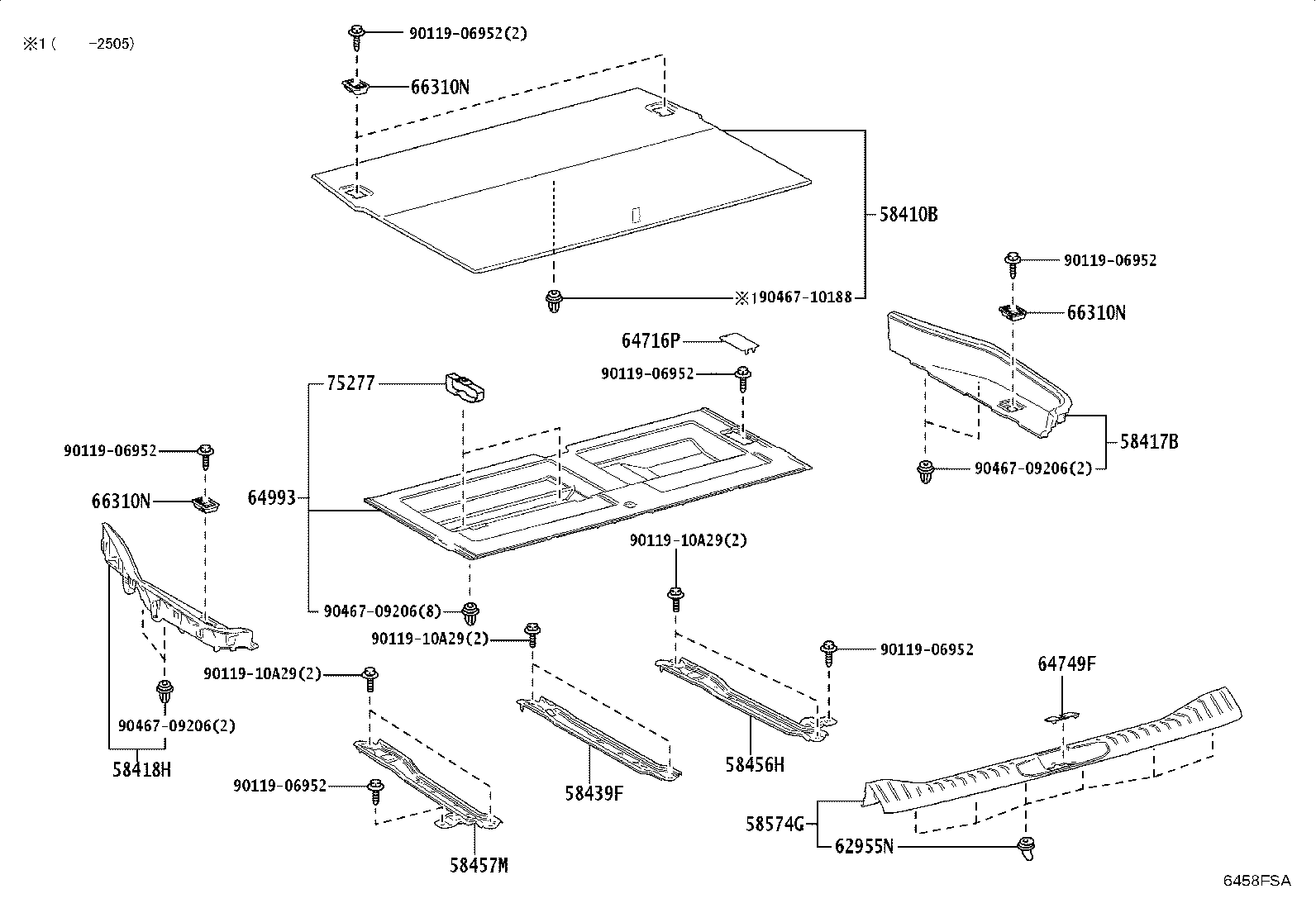 64991-60070 BOX, DECK FLOOR, REAR product image