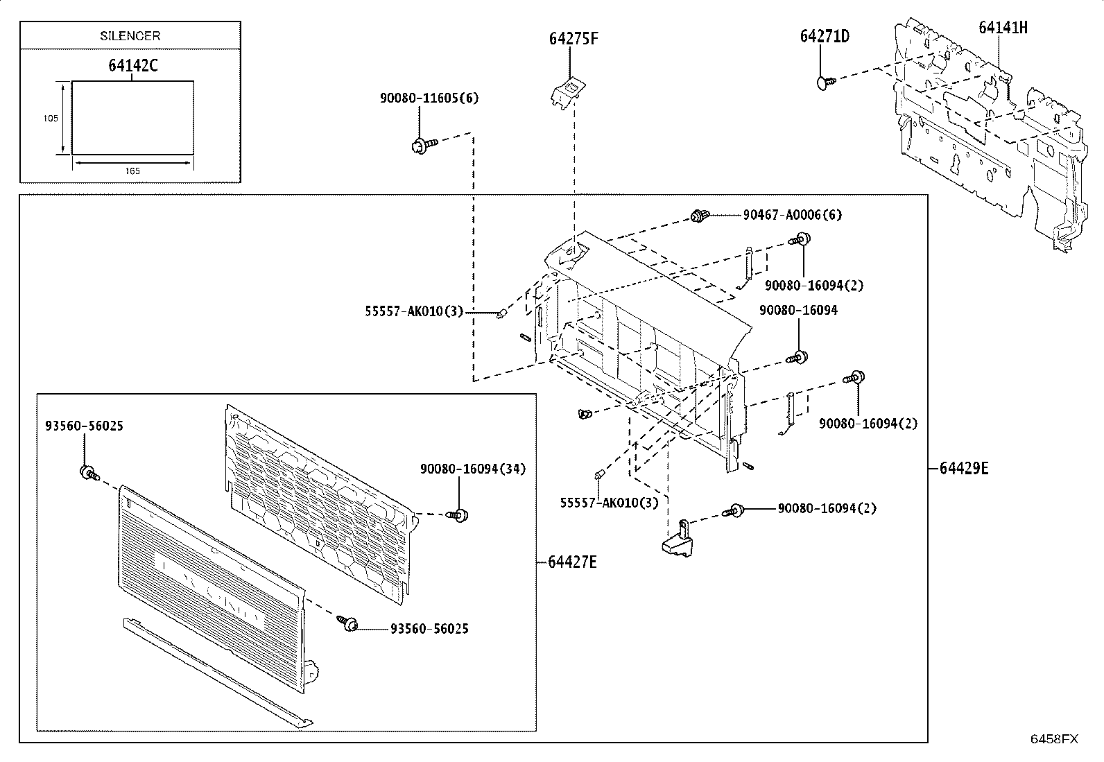 64141-AK030 SILENCER, BACK PANEL, NO.1 product image