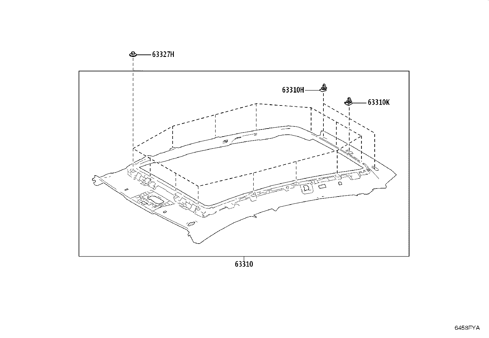 63310-03070-B0 HEADLINING ASSY, ROOF product image