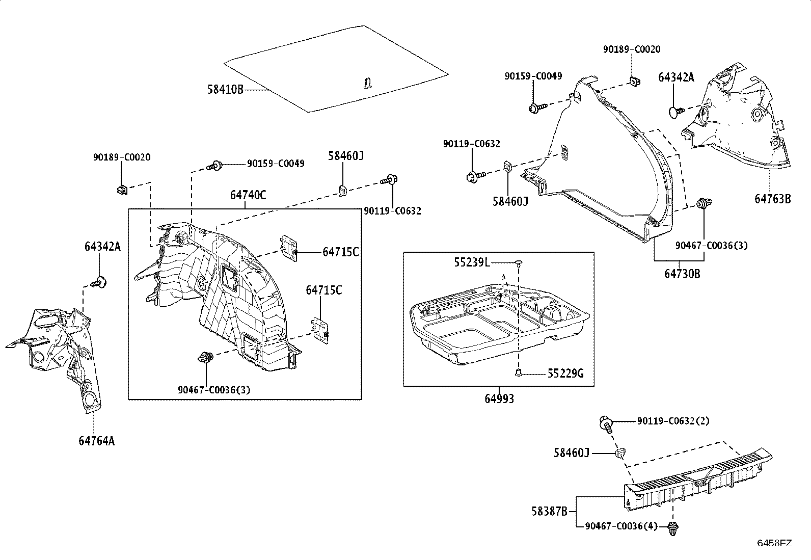 64730-03020-C1 PANEL ASSY, DECK TRIM SIDE, RH product image