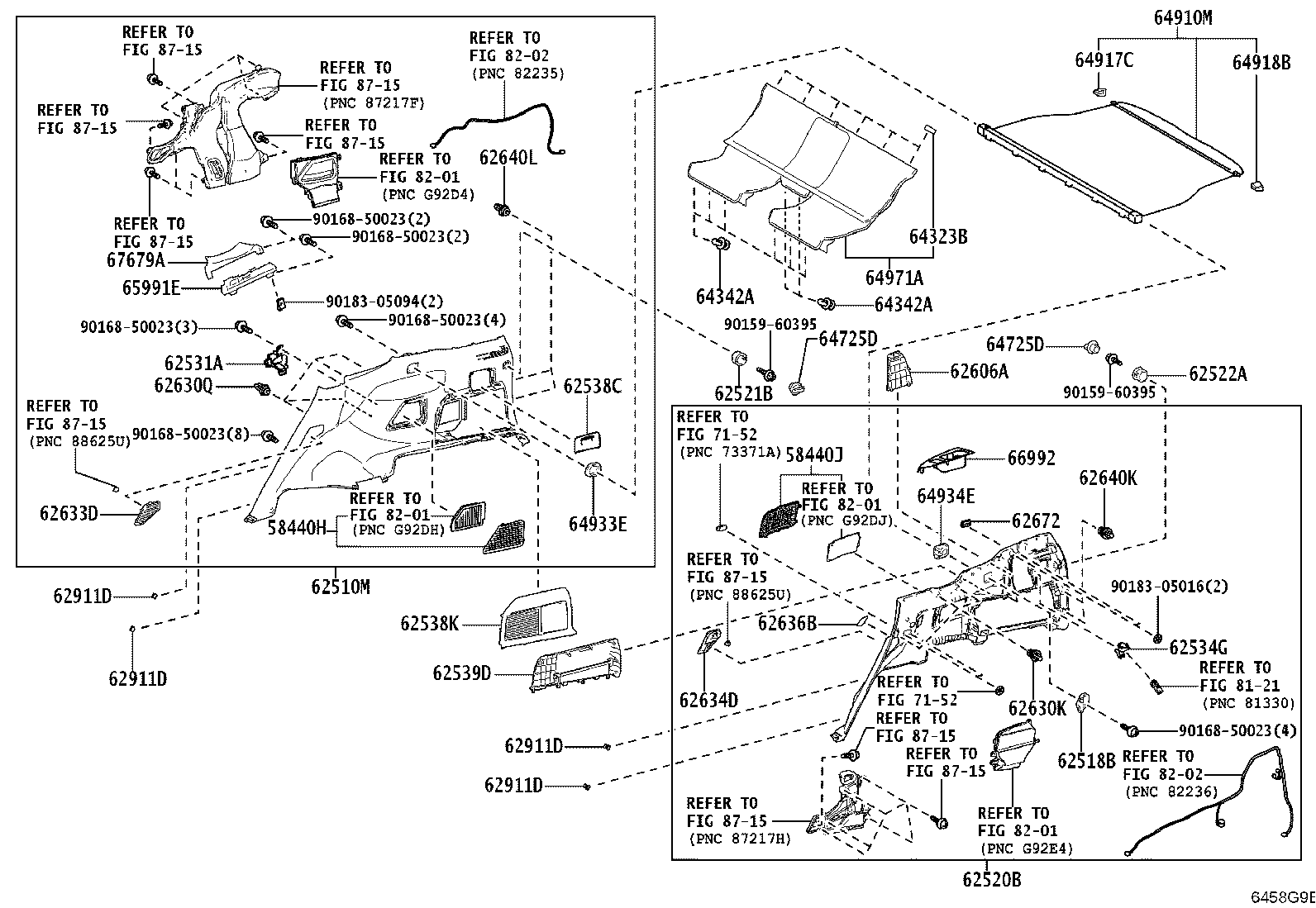 62170-60190 AIR BAG ASSY, CURTAIN SHIELD, RH product image