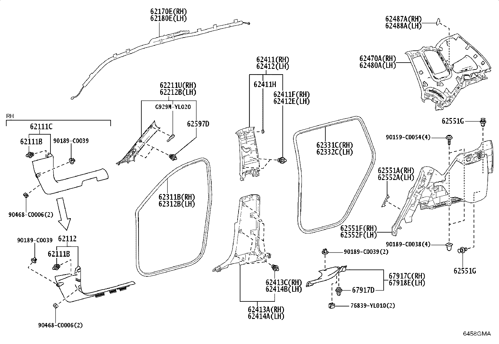 67862-YL011 WEATHERSTRIP, FRONT DOOR OPENING TRIM, LH product image