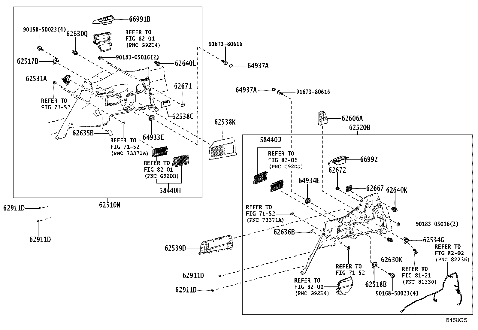 62170-60170 AIR BAG ASSY, CURTAIN SHIELD, RH product image
