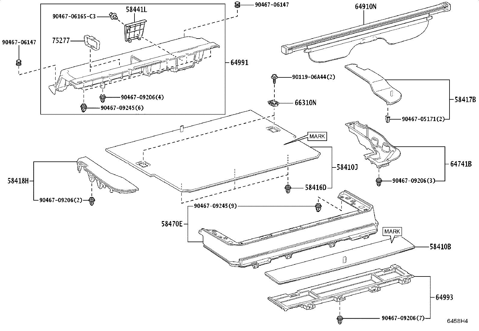 64741-60020 BOX, DECK SIDE TRIM, RH product image