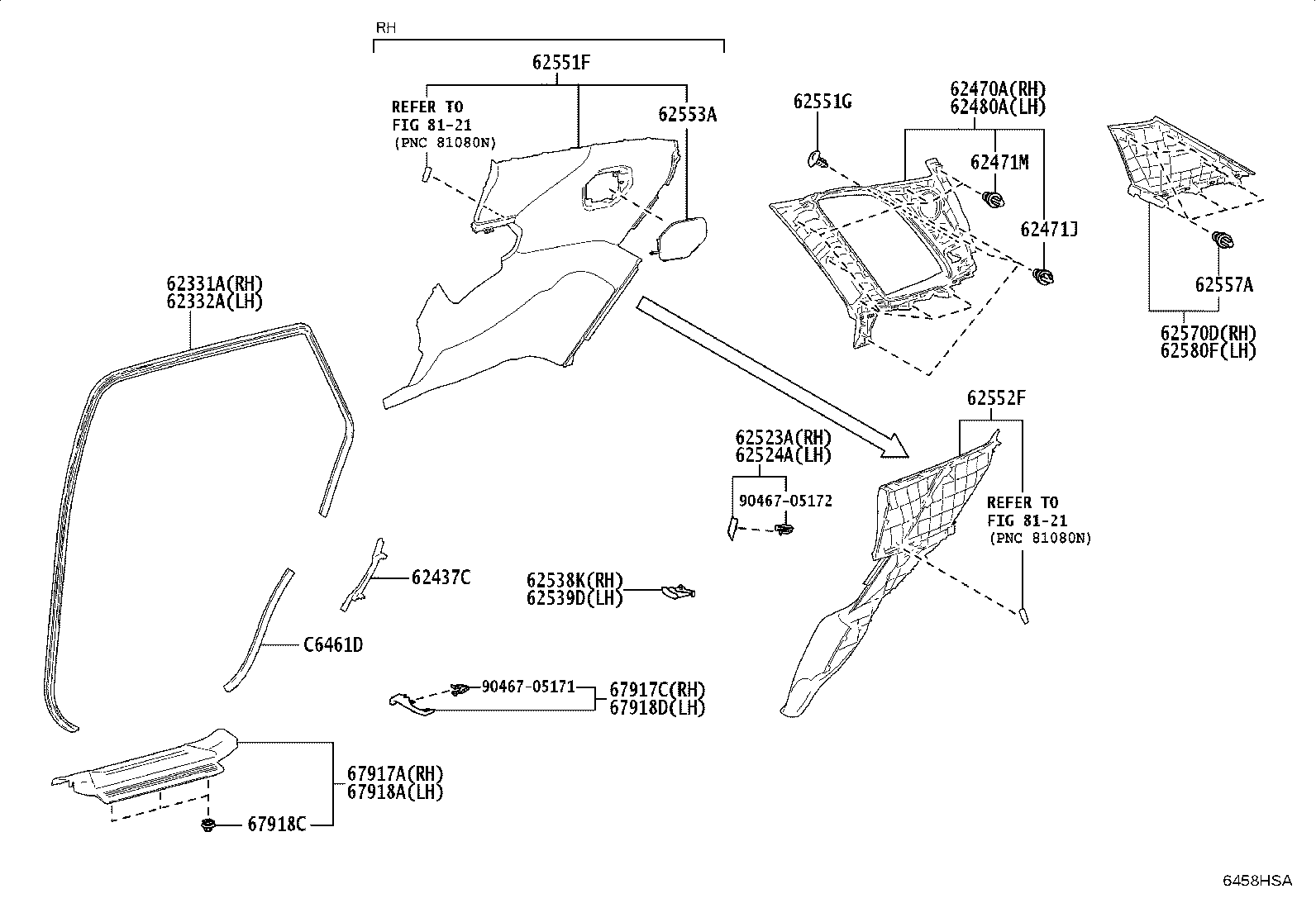 62311-40050 WEATHERSTRIP, FRONT DOOR OPENING TRIM, RH product image