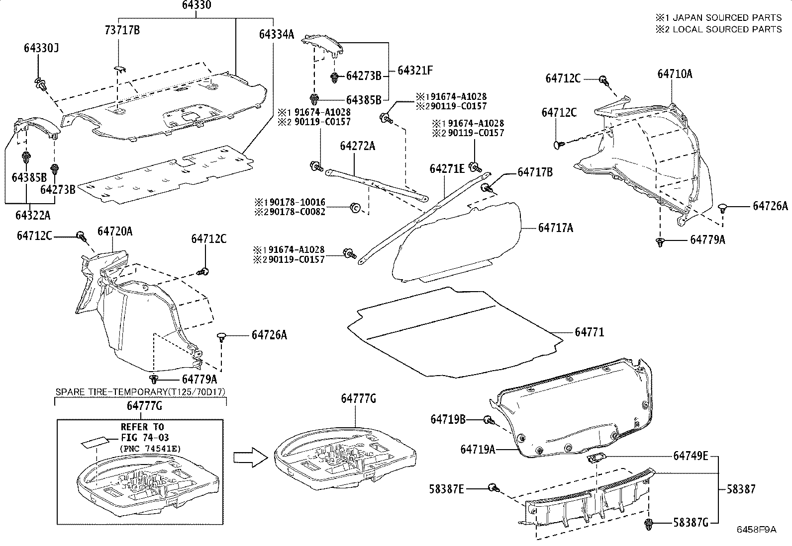 64490-02170-C1 TRAY ASSY, LUGGAGE COMPARTMENT SIDE product image