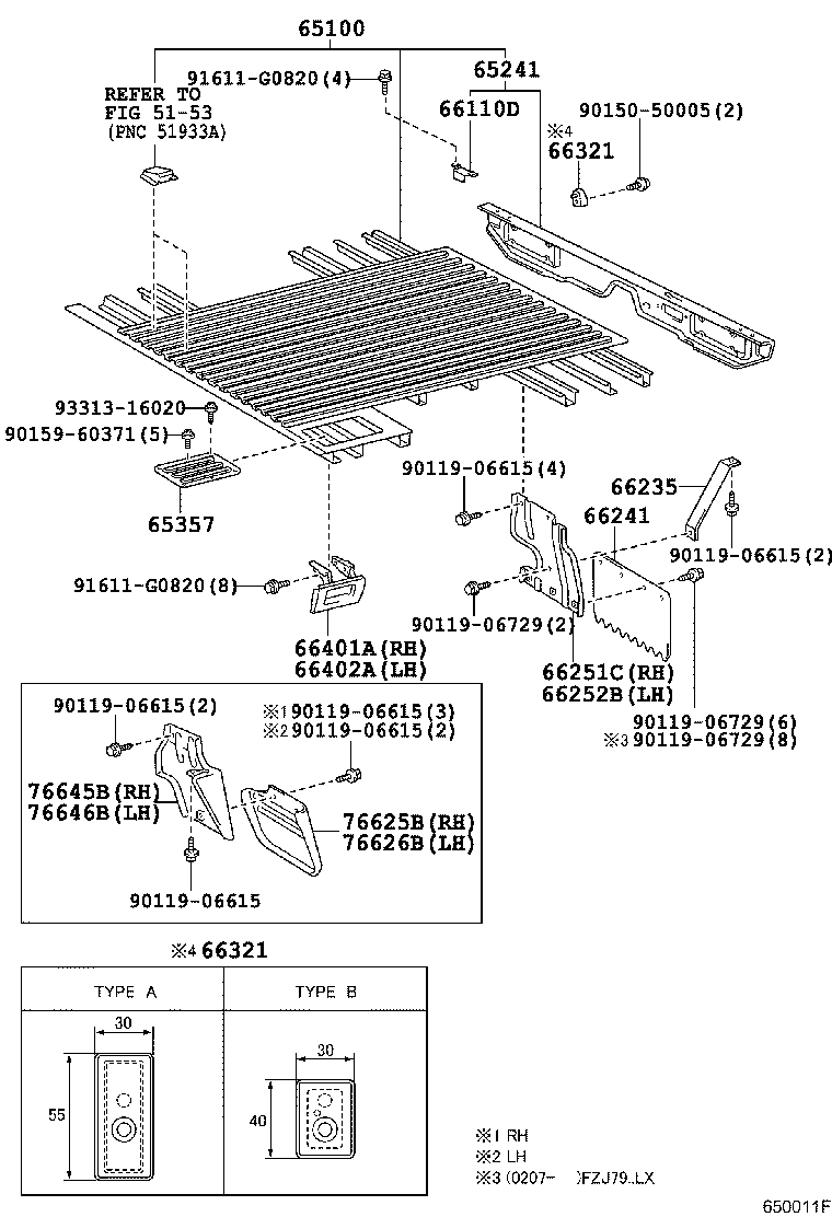 Toyota 66110-95014 HINGE ASSY, TAIL GATE