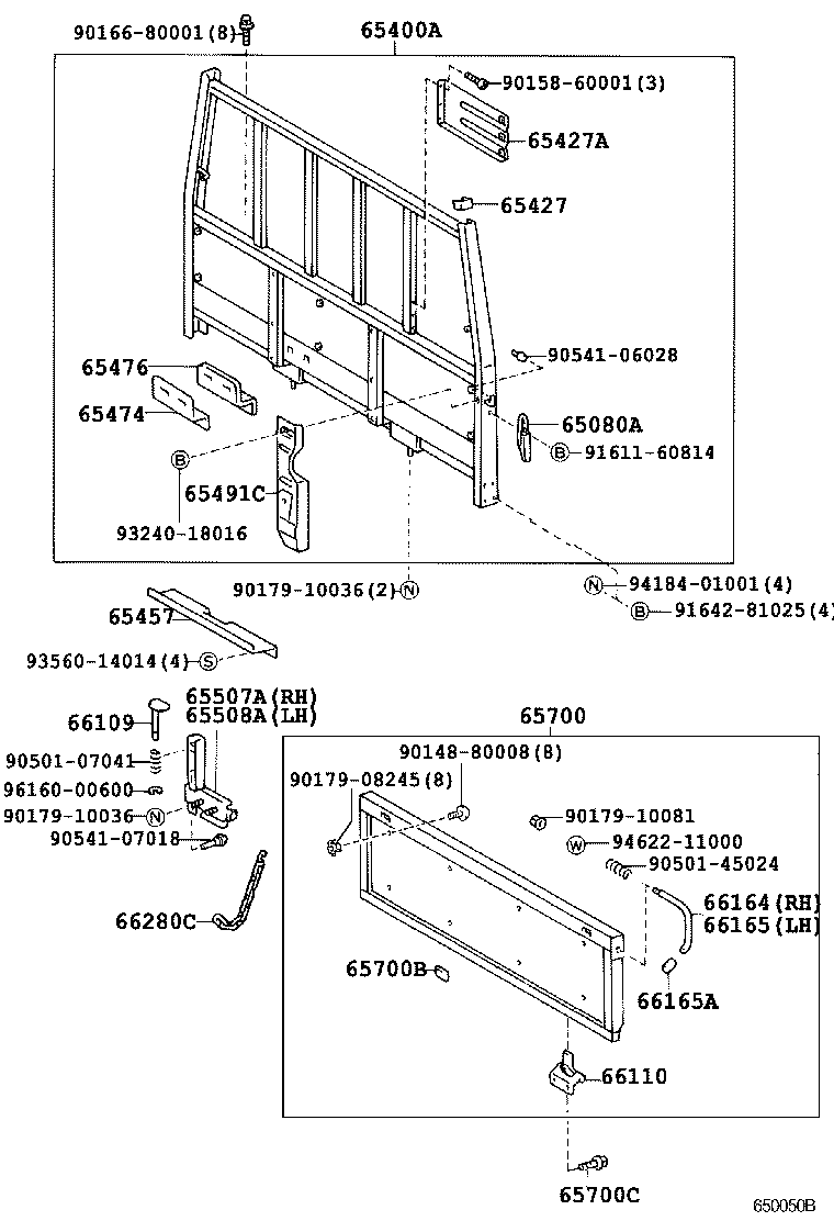 65701-93203 GATE ASSY, REAR BODY TAIL product image