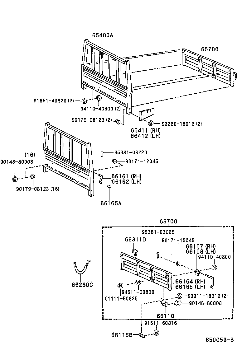 65700-37040 GATE ASSY, REAR BODY TAIL product image