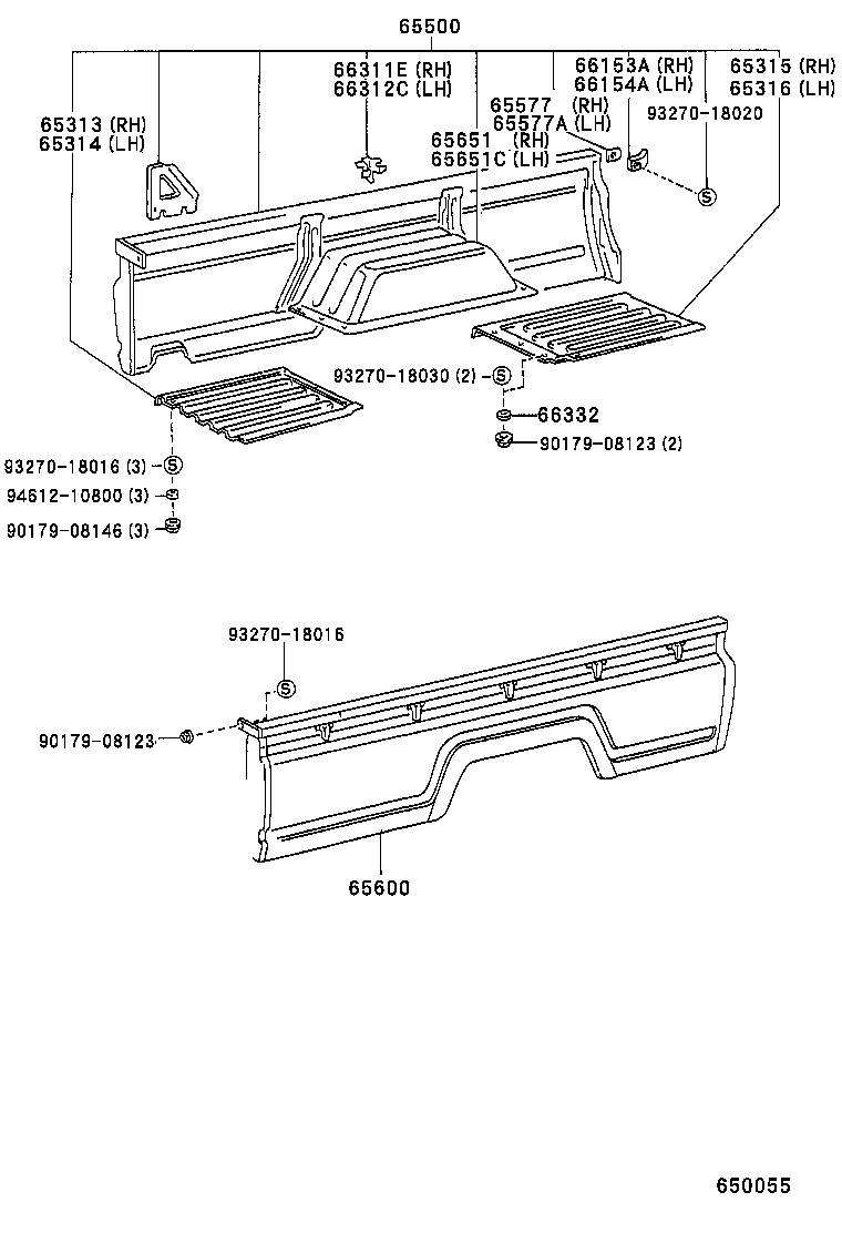 65500-37320 PANEL ASSY, REAR BODY SIDE, RH product image