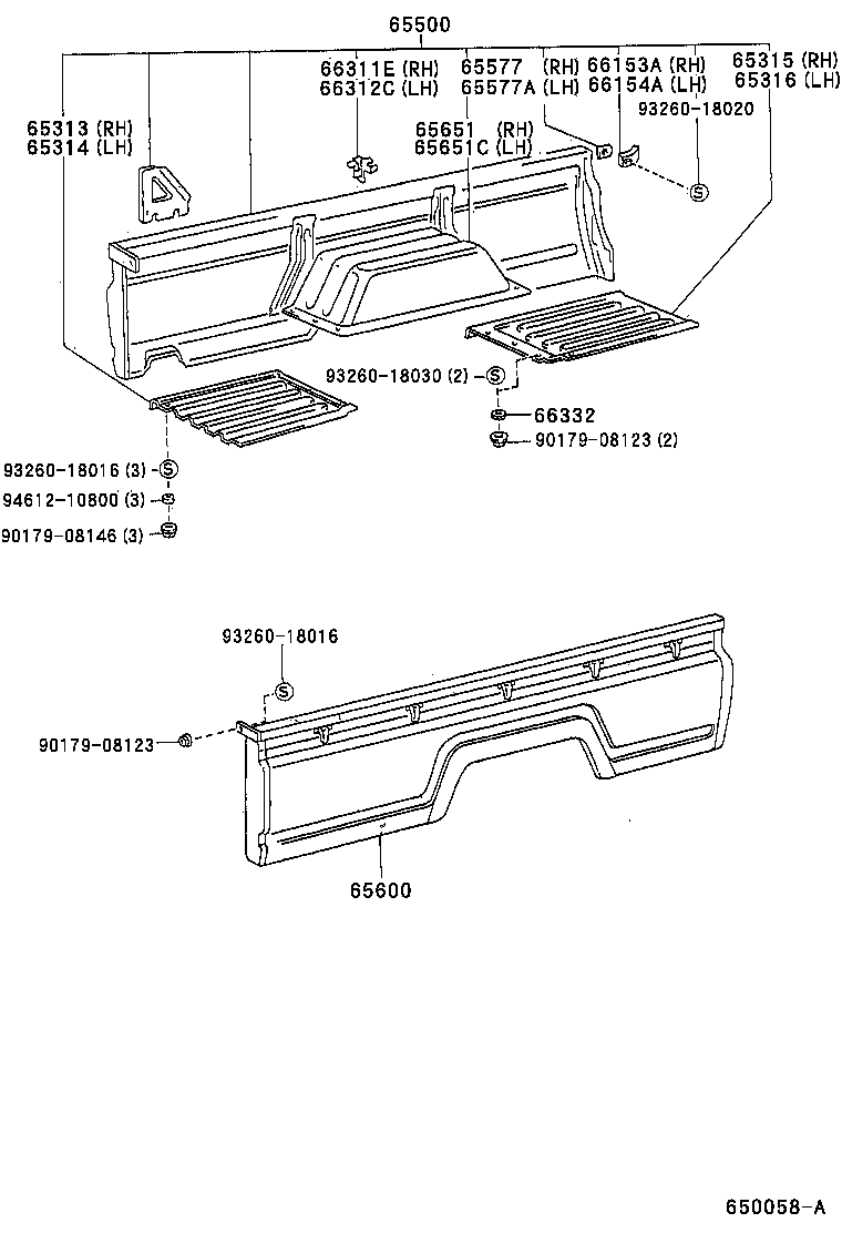 65010-37050 HINGE ASSY, SIDE GATE, NO.1 RH product image
