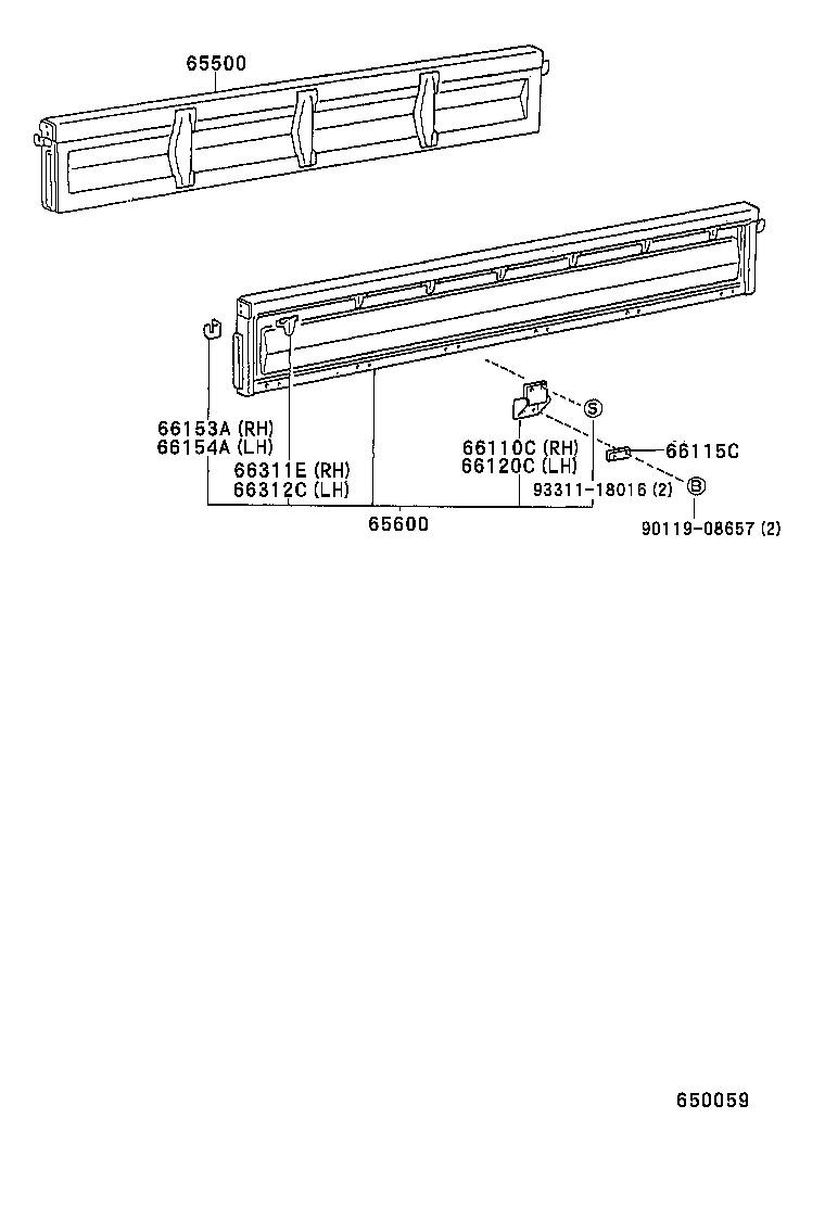 65010-37050 HINGE ASSY, SIDE GATE, NO.1 RH product image